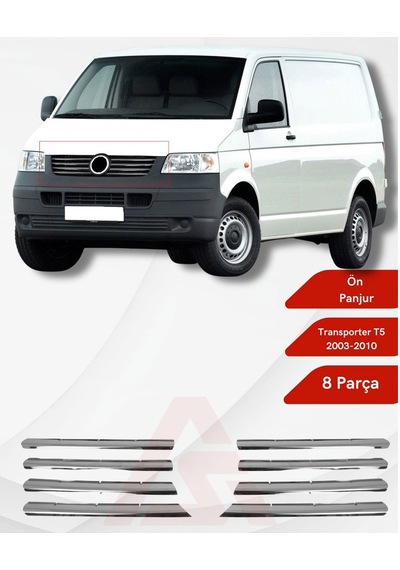 Vw Transporter T5 2003-2010 Ön Panjur Krom 8 Parça P.çelik
