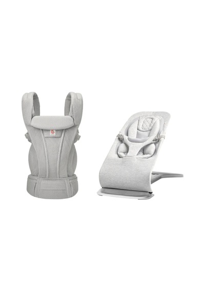 Bouncer & Taşıyıcı Seti Evolve Light Grey & Omni Deluxe Mesh Pearl Grey Gri