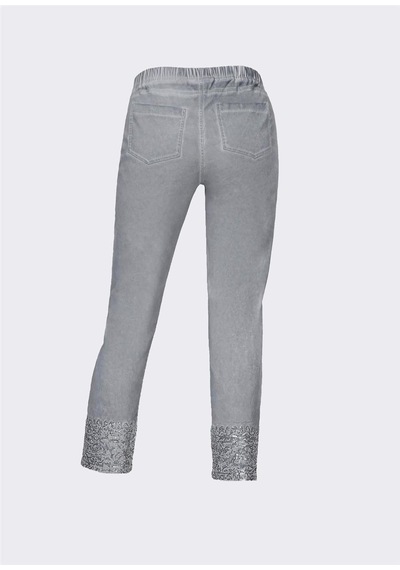 Bulalgiy Kadın Gri Payetli Pantolon - Bga158398 Gri