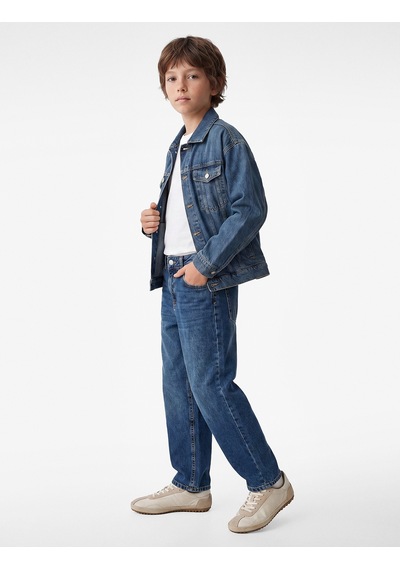 Koton Rahat Kesim Cep Detaylı Pamuklu Barrel Denim Pantolon Koyu İndigo 7wkb40019td