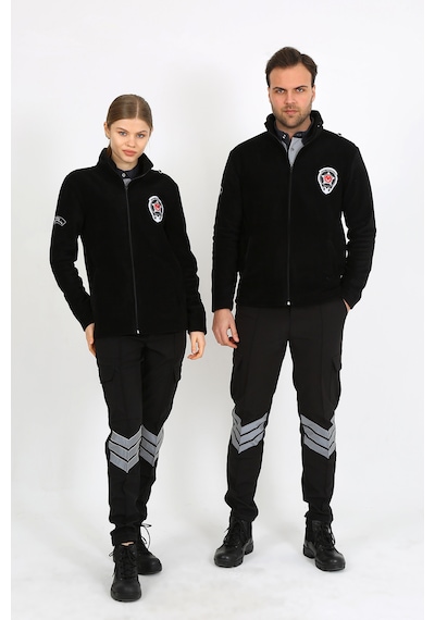 Özel Güvenlik Nakışlı Polar Mont Unisex Kalıptır Siyah