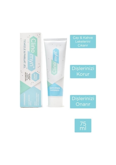 Clinomyn Temizle & Parlat Leke Giderici Diş Beyazlatan ve Parlatan Jel Diş Macunu 75 ML