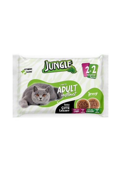 4 X 100 Gr Çift Lezzet Pouch Yetişkin Kedi Kuzulu - Tavuklu