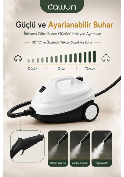 Cawun CW-SC98A2000 W Çok Fonksiyonlu Buharlı Temizlik Makinesi