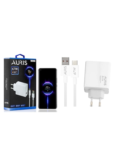Auris ARS-CH36 67W Type-c Salise Sayar Hızlı Şarj Aleti Seti