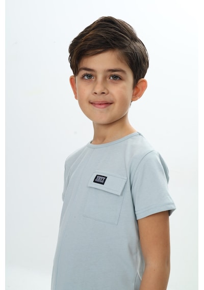 Toontoy Kids Toontoy Erkek Çocuk Fırça Desenli Yazı Baskılı Şortlu Takım Yeşil