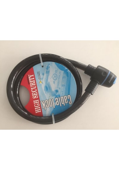 Bisiklet Motor Kilidi Halatlı Kalın Anahtarlı Kilit 15 x 1000 MM Siyah