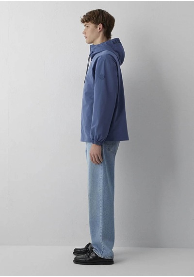 Mavi Kapüşonlu Oversize Mavi Erkek Mont 0110641-86702