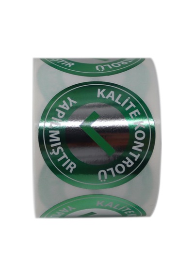 Kalite Kontrolü Yapılmıştır Etiketi Pp Metalize 5cm Çapında 500 Adet Ürünlerinizin Kontrol Edildiğini Belirtin. Sayıldı Etiketi Yerine Kullanılabilir Çok Renkli