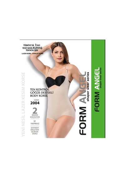Form Angel Kadın Ten Rengi Lazer Kesim Göğüs Destekli Body Korse Ten Rengi