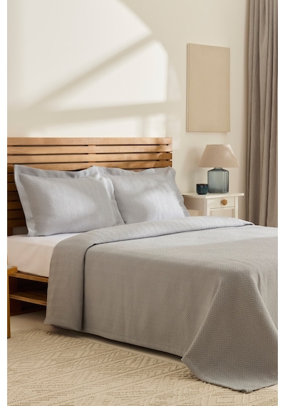 Kaşmir Home Infınity Çift Kişilik Yatak Örtüsü Takımı Grı Gri