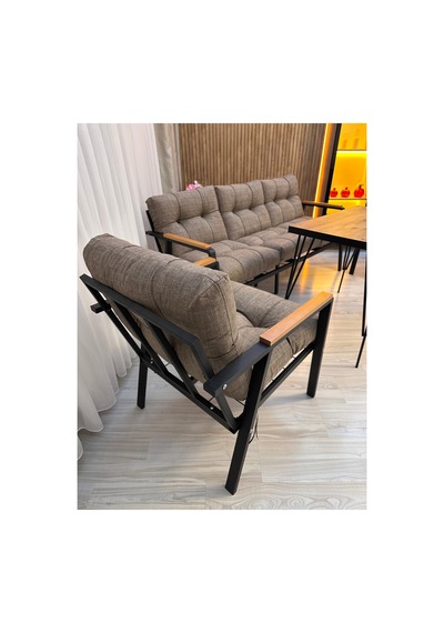 Houseart Açelya Balkon, Bahçe, Cafe - Salon - Metal Kanepe Koltuk Takımı 3+1+1 + Masa Kahverengi Houseart Açelya Balkon, Bahçe, Cafe - Salon - Metal Kanepe Koltuk Takımı 3+1+1 + Masa Kahverengi