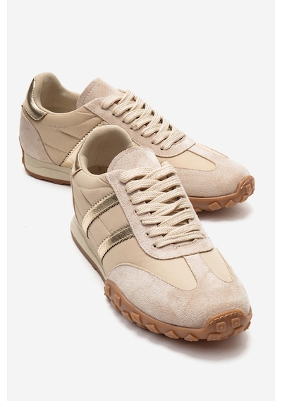 Flux Bej Süet Kadın Günlük Sneaker Bej