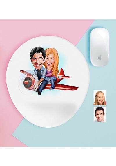 Kişiye Özel Sevgililer Karikatürlü Bilek Destekli Mouse Pad-11