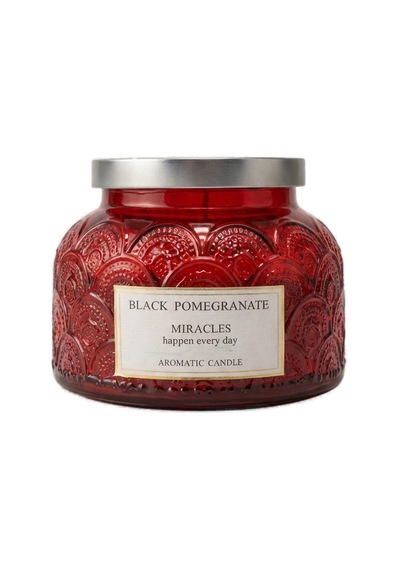 Black Pomegranate Cam Kavanoz Mum Siyah