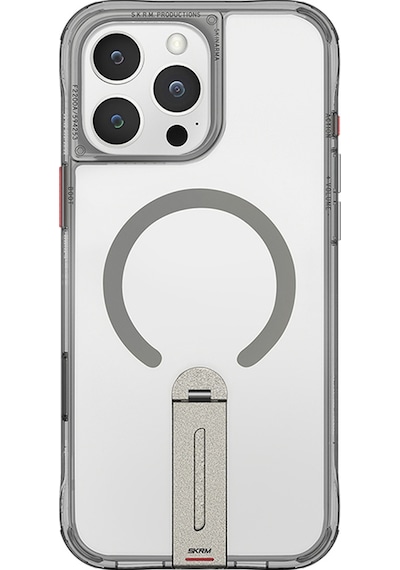 Apple Uyumlu iPhone 16 Pro Max Kılıf Magsafe 360 Dönebilen Standlı Skinarma Helix Kapak Titanyum