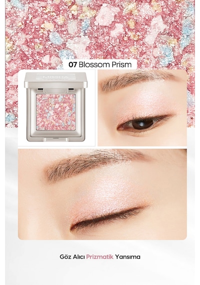 Missha Topaklanmayan El Yapımı Holografik Simli Far Modern Shadow Glitter Prism No.07 Blossom Prism