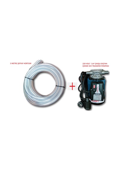 Düzey Pompa 220 Volt 3/4''sıvı Aktarma Pompası 5 M Hortum