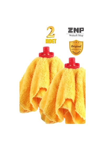 Welsoft Balerin Mop Yedek Başlıklı 2 Adet Sarı Mop, Papas 45x60