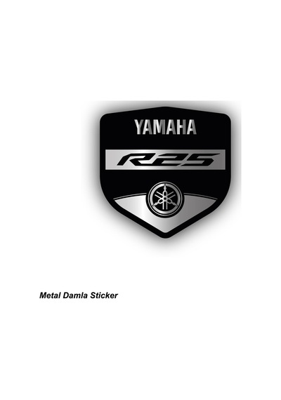 Yamaha Yzf-r25 Metal Damla Stıcker Etiket Modeli