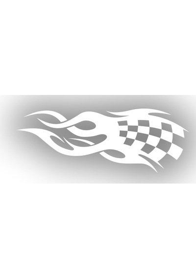 Alev Racing Sticker 17x17 Cm Beyaz