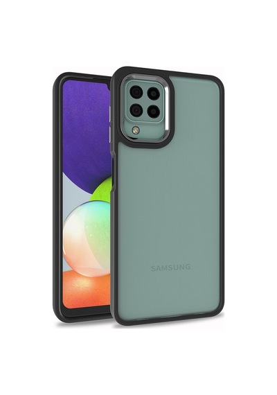 Zore Galaxy M22 Kılıf Nvth Flora Kapak - Siyah