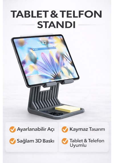 Apple Uyumlu iPad & Tablet Yükseltici Stand Ergonomik Masaüstü Tablet Tutucu