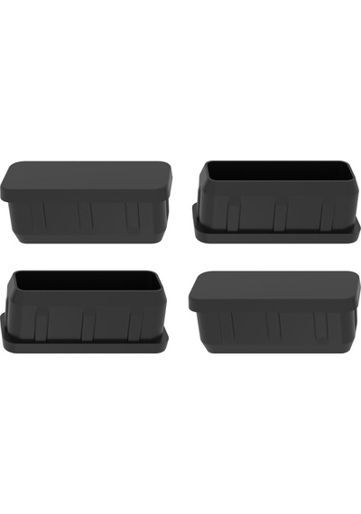 20X50 Mm Profil Için Plastik Tapa Pabuç Kapak Siyah 4 Adet