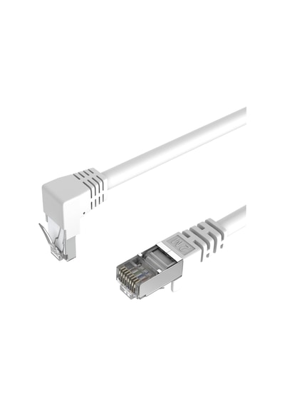 Cat 6, S/ftp, 90 Açılı Dirsek Kablo, 3 Metre Beyaz Standart