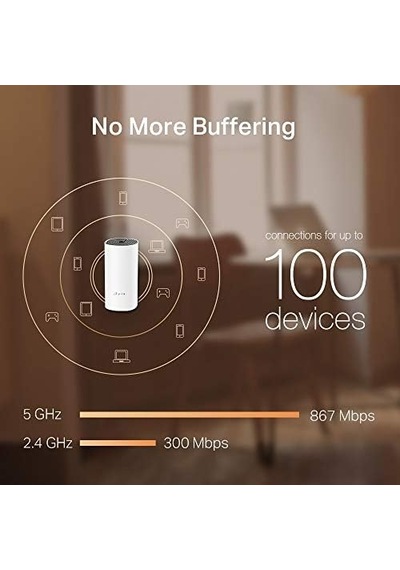 Deco M4 2-pack, Ac1200 Mbps, Dual-band, Gigabit Portları, 100 Cihaza Kadar Bağlanılabilirlik, 260 M²&apos Ye Kadar Kapsama, Mobil Uygulama İle Kolay Kurulum, Wi-fi 5 Mesh Sistemi