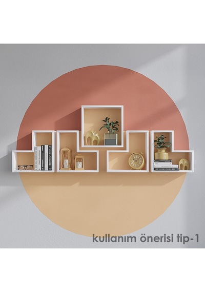 Decormet Elıtra Duvar Rafı Beyaz Çok Renkli