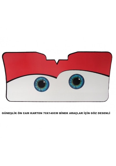 Güneşlik Ön Cam Karton 70x140cm Kırmızı Göz Desenli 1