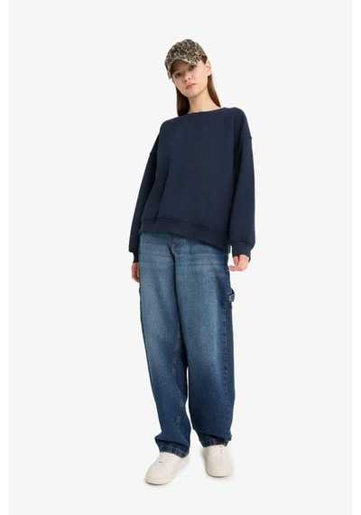Defacto Lacivert Kadın Sweatshirt A4177ax/nv146 Lacivert
