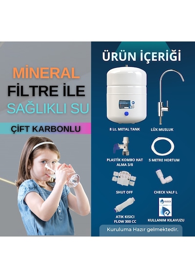 13 Aşamalı Su Arıtma Cihazı Açık Kasa 8 Lt. Çelik Içli Pompalı 478055093