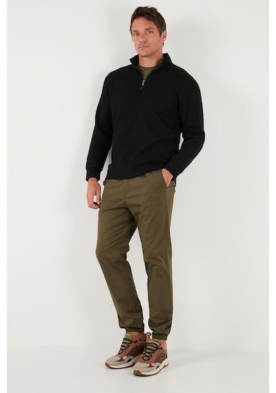 Buratti Pamuklu Regular Fit Yarım Fermuarlı Dik Yaka Erkek Sweat 5905470 Siyah