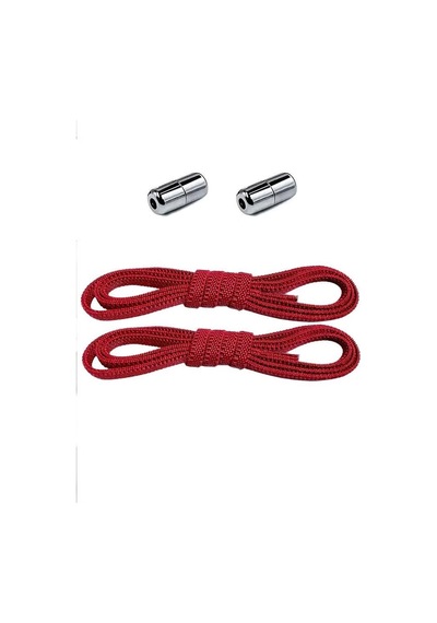 Hapshoe Ayarlanabilir 1 Çift Kırmızı Vidalı Kapsül Uçlu 6 Mm Lastik Pratik Bağcık Kırmızı
