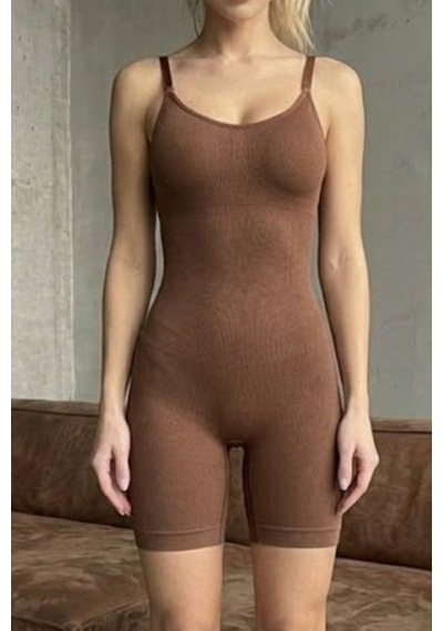Kadın Şekillendirici Kahverengi Tam Boy Body