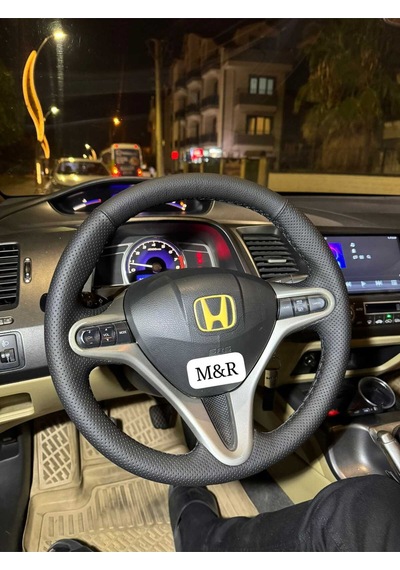 Honda Fd 6  Kaplama Deri Direksiyon Kılıfı Siyah