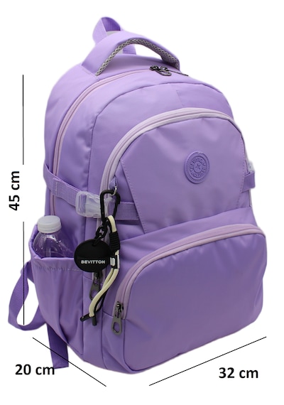 Çok Bölmeli Lüks Unisex Saten Suya Dayanıklı Kumaş Ortaokul Lise Okul Ve Sırt Çantası / 3460 Lila