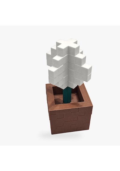 Piksel Alyum Biblo - 3d Baskı, Minecraft Esintili Beyaz