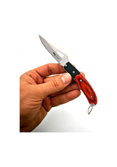 Valkyrie Katlanır Kamp Çakı 16cm 3cr13 Paslanmaz Çelik Mini Cep Kamp Bıçağı Outdoor Kullanım Anahtarlık Halkalı Kahverengi