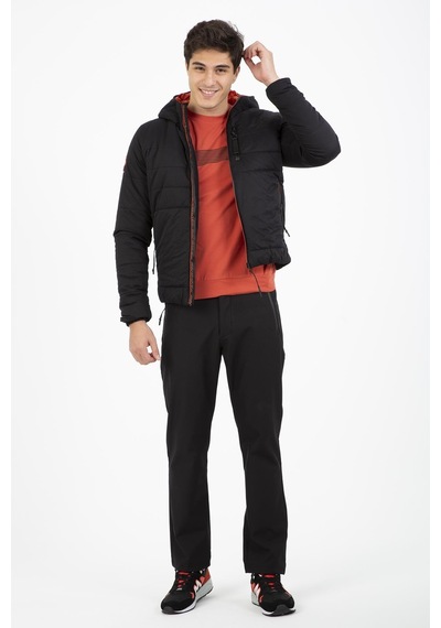 Maraton Sportswear Regular Erkek Kapşonlu Uzun Kol Basic Siyah Mont 21264-siyah Siyah