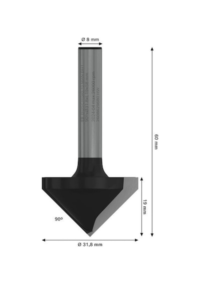 Bosch Pro 31.8x20 Mm Ahşap 90 V Kanal Açma Freze Ucu 2608629680