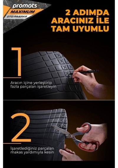 Carmind Üniversal Havuzlu Oto Paspas Siyah P89045