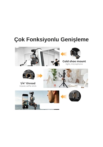 K&f Concept Osmo Pocket 4 Ve 3 Için Manyetik Alüminyum Genişleme Çerçevesi Magsafe