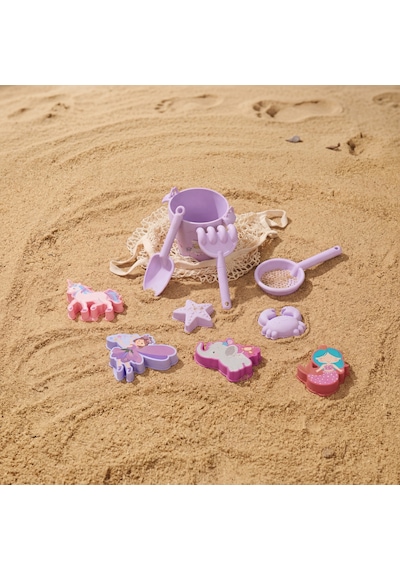 Playnjoy - Silikon Plaj Oyuncak Seti - 10 Parça - Lila