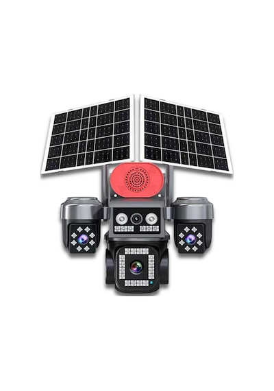 Dört Kameralı Çift Solar Panelli 4g Güvenlik Kamerası