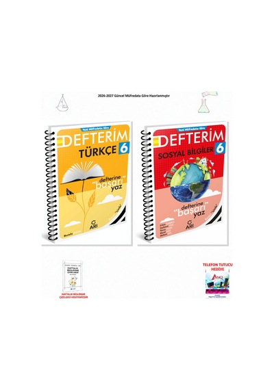 2026-2027 Arı Yayıncılık 6. Sınıf Tüm Dersler 2 Kitap Set Defterim T-s