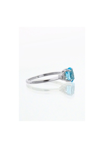 Blue Topaz Oval Tektaş Yüzük