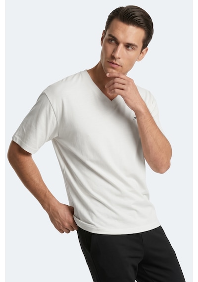 Slazenger Katre Erkek V Yaka Beyaz Tişört